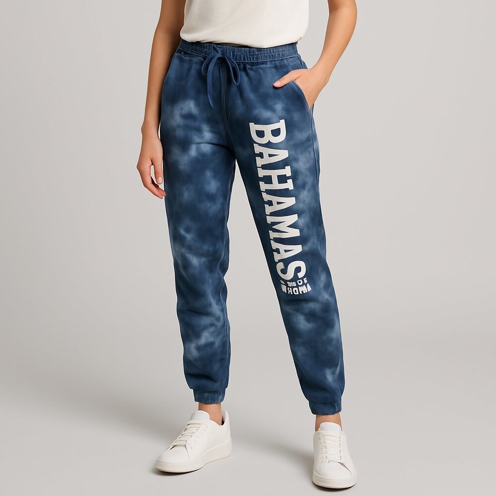 Ragwear Girls Tie Dye Sweatpants Bahamas Nassau Blue White Drawstring Size 6